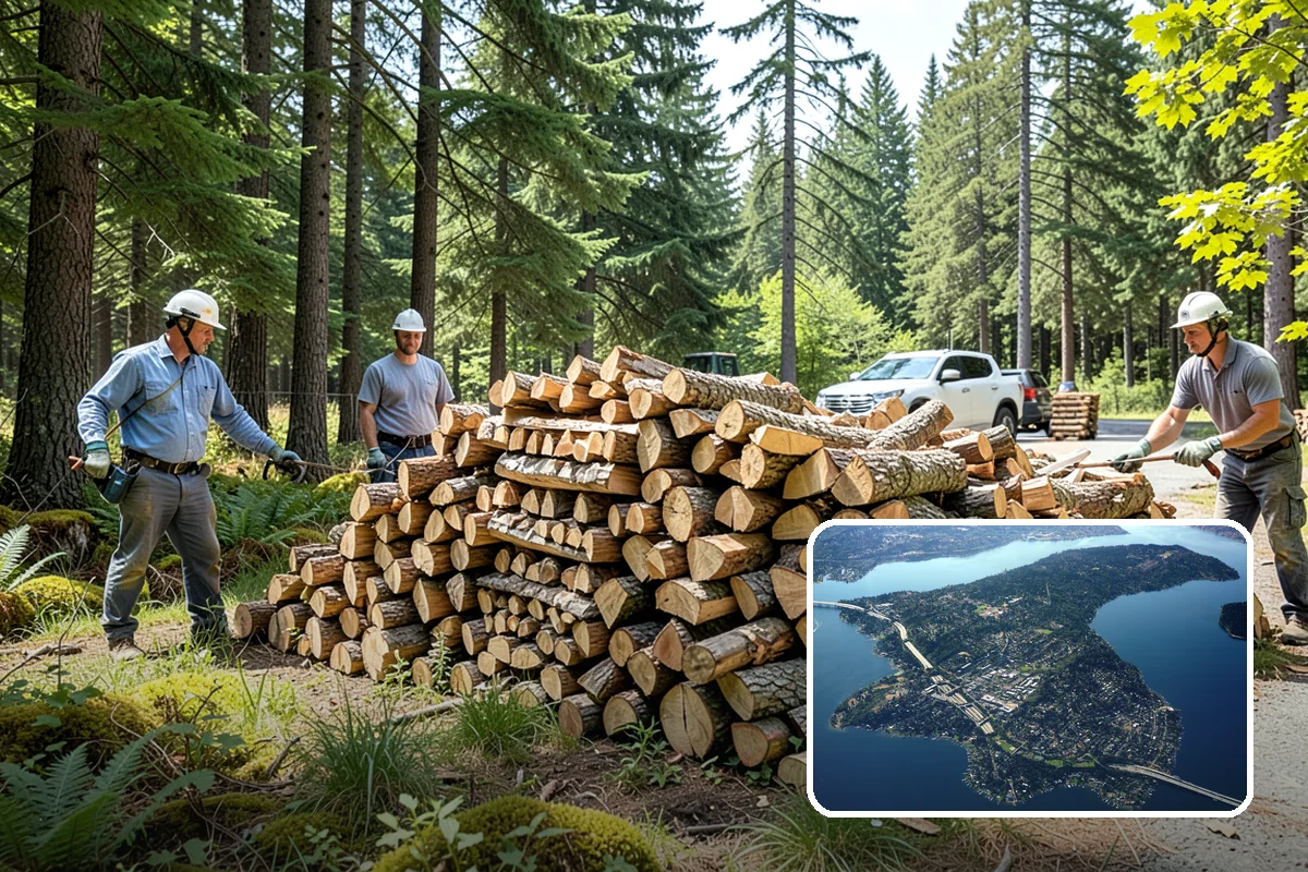 Log Bucking in Mercer Island, King County, WA - Consistent, stove-friendly round lengths