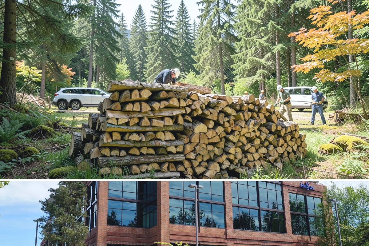 Log Bucking in Mountlake Terrace, Snohomish County, WA - Bucking ahead of the dry season sets your wood up to be split and seasoned before winter.