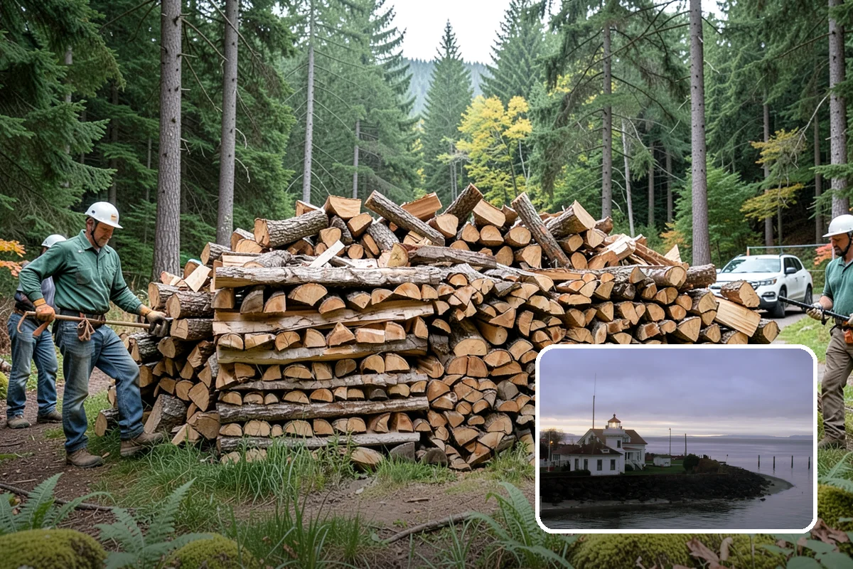 Log Bucking in Mukilteo, Snohomish County, WA - Consistent, stove-friendly round lengths