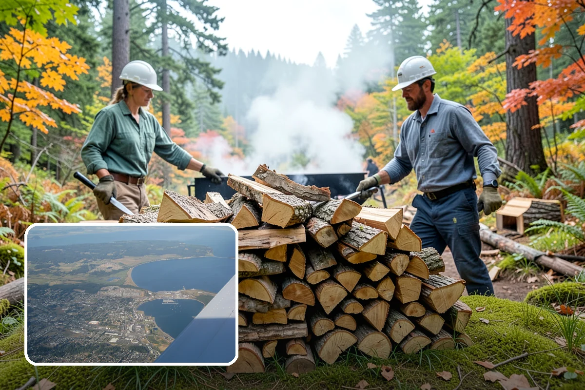 Log Bucking in Oak Harbor, Island County, WA - Consistent, stove-friendly round lengths