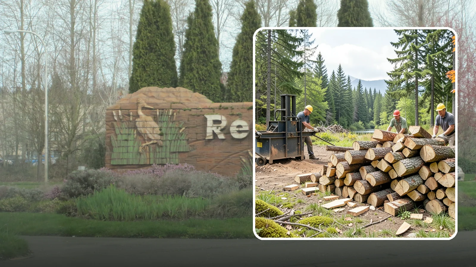 Log Bucking in Renton, King County, WA - We buck logs and long trunks into firewood-length rounds ready for splitting.