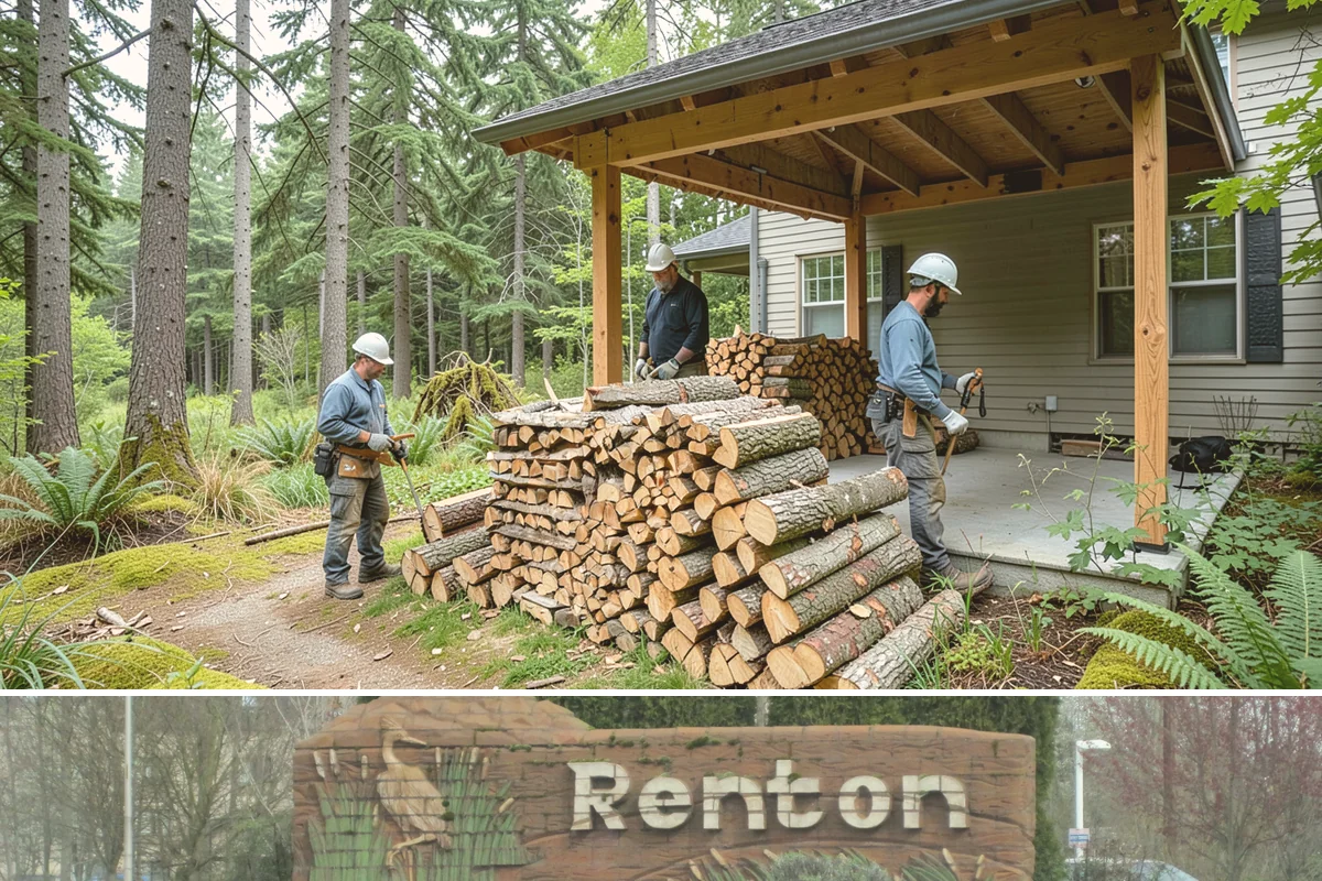 Log Bucking in Renton, King County, WA - Bucking ahead of the dry season sets your wood up to be split and seasoned before winter.