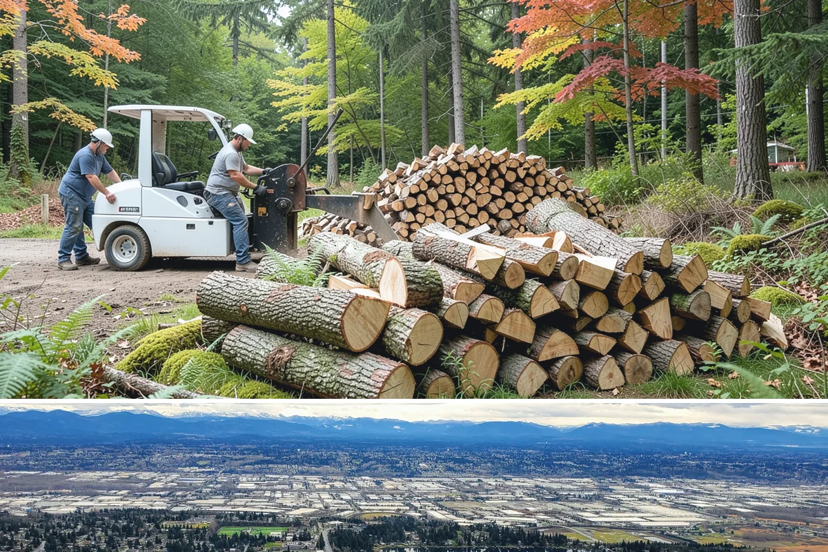 Log Bucking in SeaTac, King County, WA - Bucking ahead of the dry season sets your wood up to be split and seasoned before winter.
