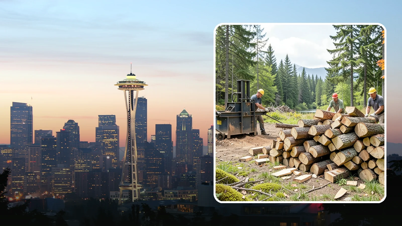 Log Bucking in Seattle, King County, WA - We buck logs and long trunks into firewood-length rounds ready for splitting.