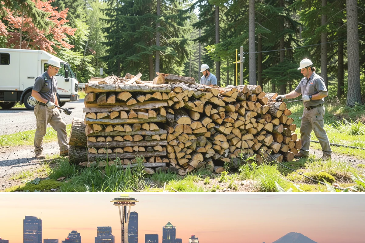 Log Bucking in Seattle, King County, WA - Bucking ahead of the dry season sets your wood up to be split and seasoned before winter.