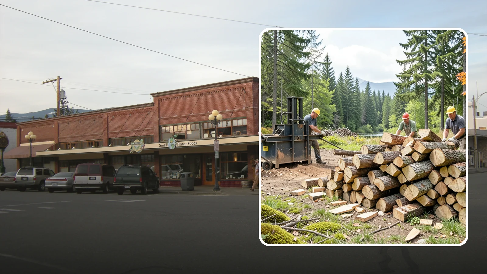 Log Bucking in Sedro-Woolley, Skagit County, WA - We buck logs and long trunks into firewood-length rounds ready for splitting.