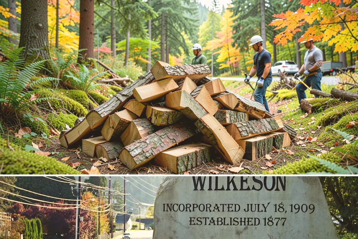 Log Bucking in Wilkeson, Pierce County, WA - Bucking ahead of the dry season sets your wood up to be split and seasoned before winter.