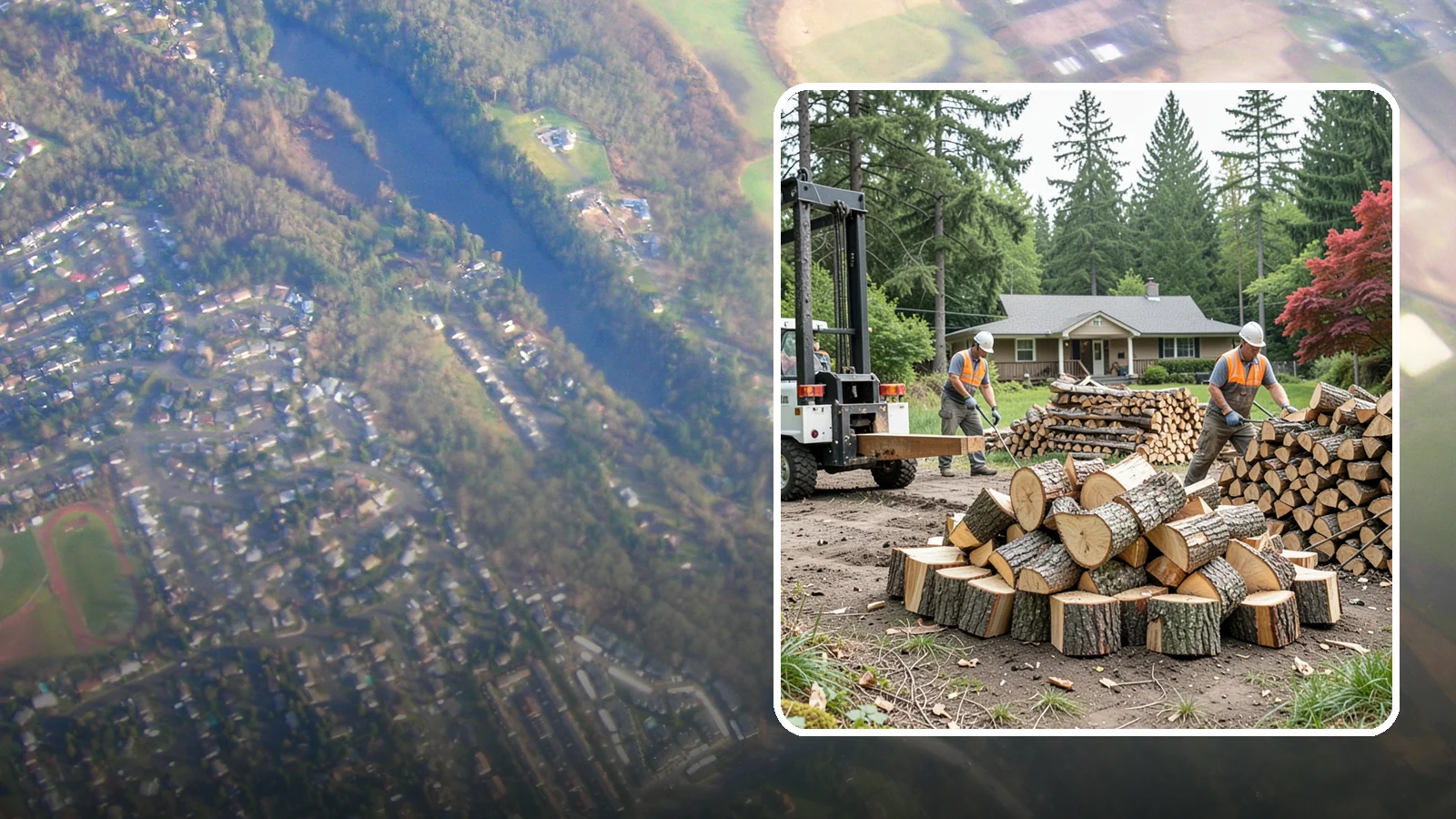Log Splitting Service in Algona, King County, WA - We bring the equipment and crew to split your logs into clean, stackable firewood right where they sit.