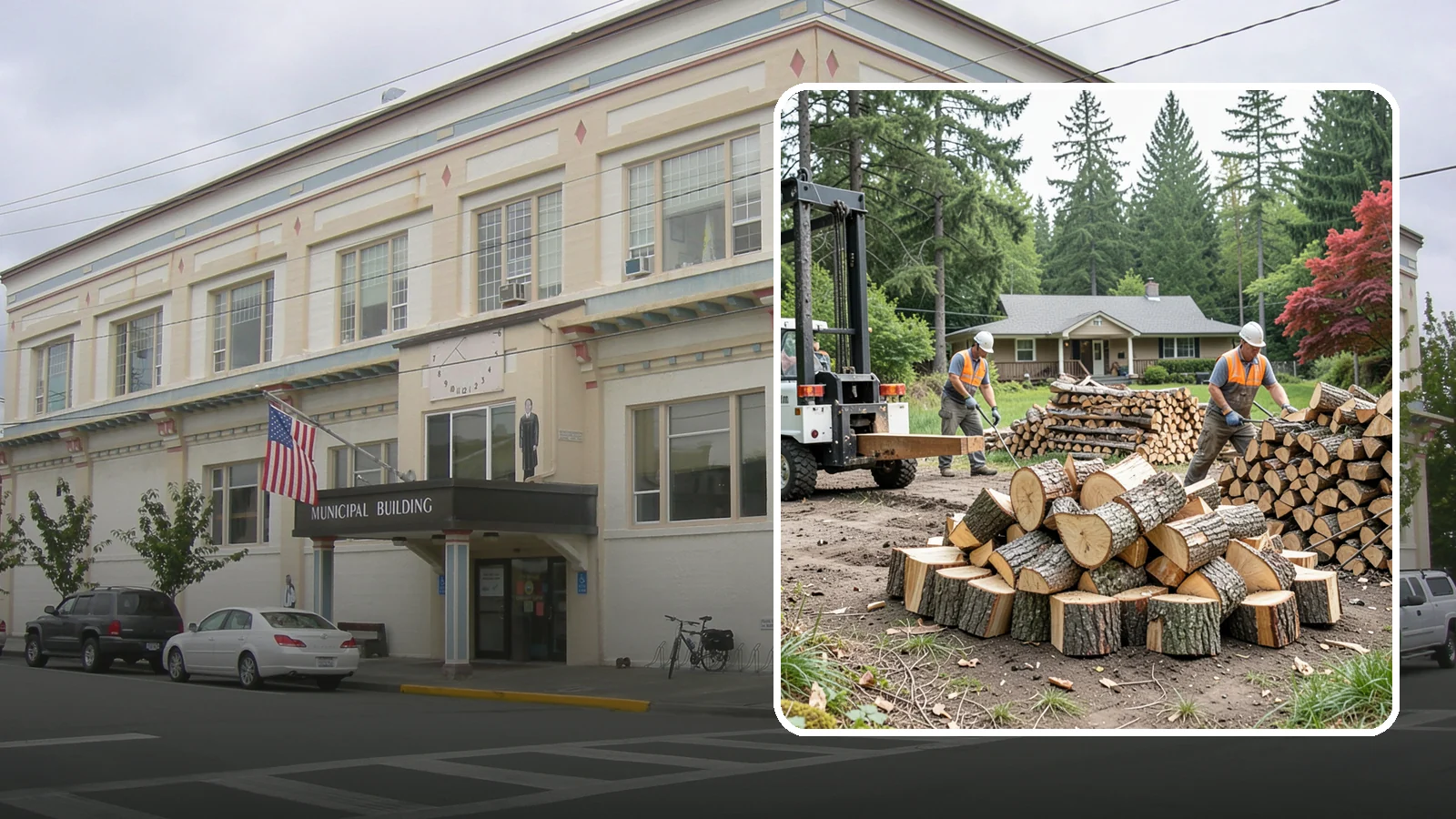 Log Splitting Service in Anacortes, Skagit County, WA - We bring the equipment and crew to split your logs into clean, stackable firewood right where they sit.