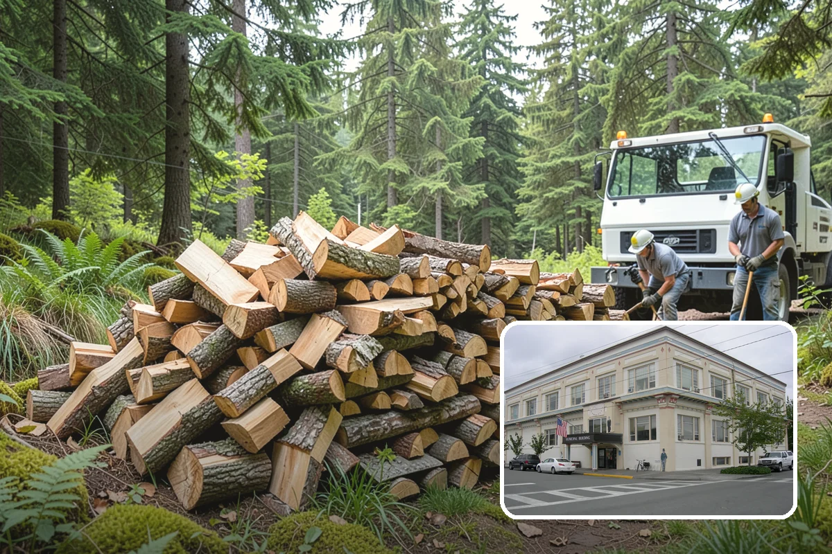 Log Splitting Service in Anacortes, Skagit County, WA - Turns raw logs into ready-to-stack firewood