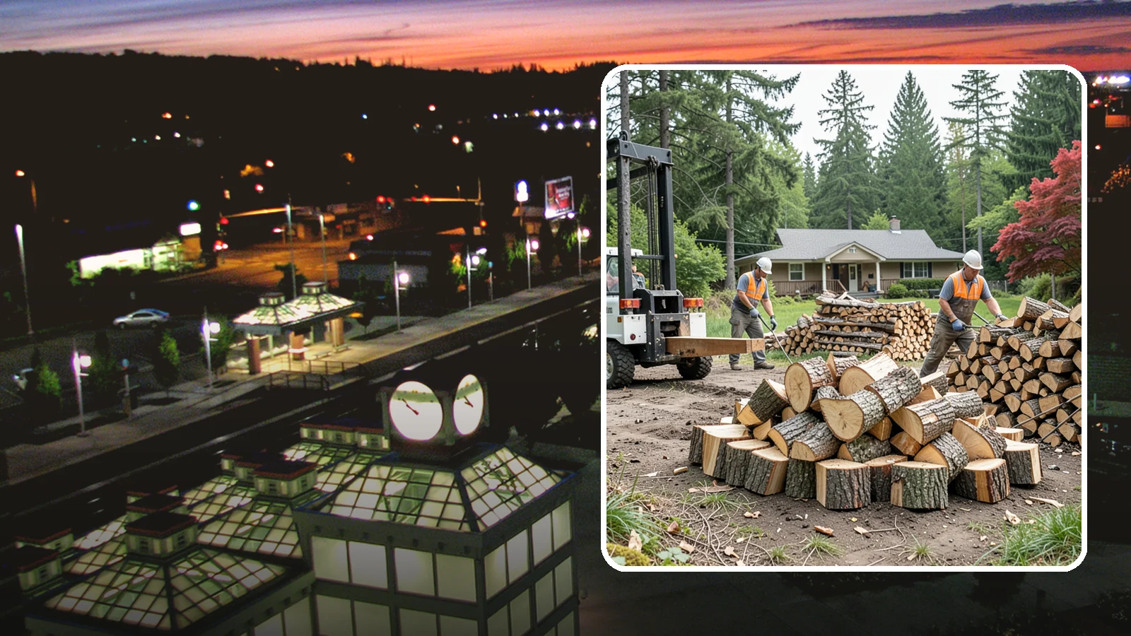 Log Splitting Service in Auburn, King County, WA - We bring the equipment and crew to split your logs into clean, stackable firewood right where they sit.
