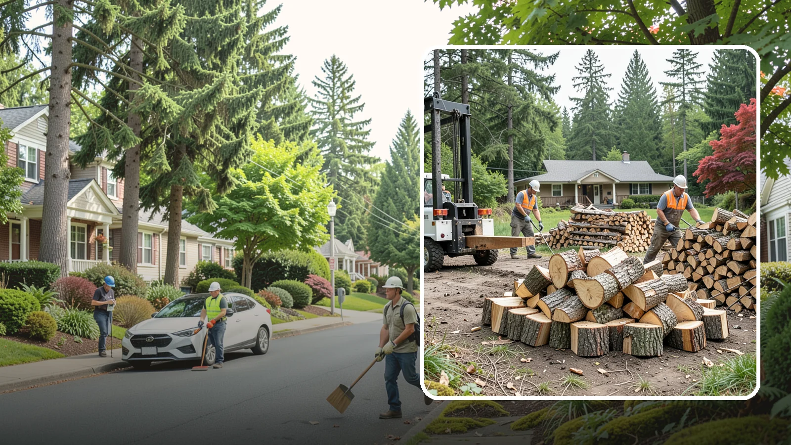 Log Splitting Service in Beaux Arts Village, King County, WA - We bring the equipment and crew to split your logs into clean, stackable firewood right where they sit.
