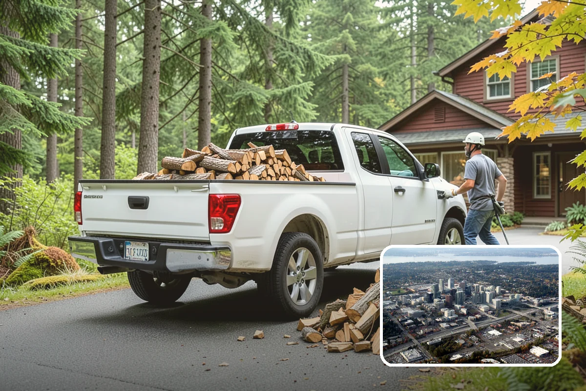 Log Splitting Service in Bellevue, King County, WA - Turns raw logs into ready-to-stack firewood