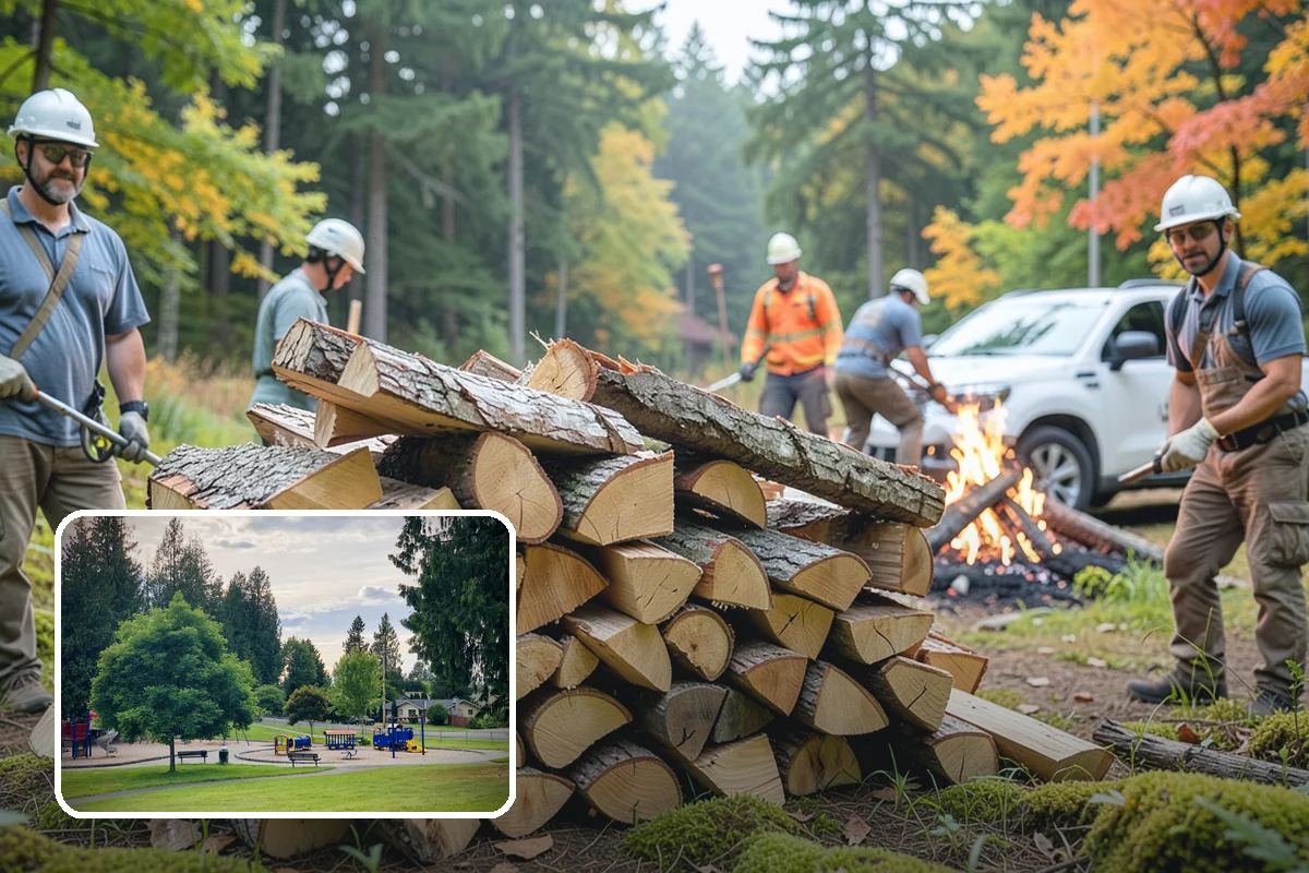 Log Splitting Service in Bonney Lake, Pierce County, WA - Turns raw logs into ready-to-stack firewood