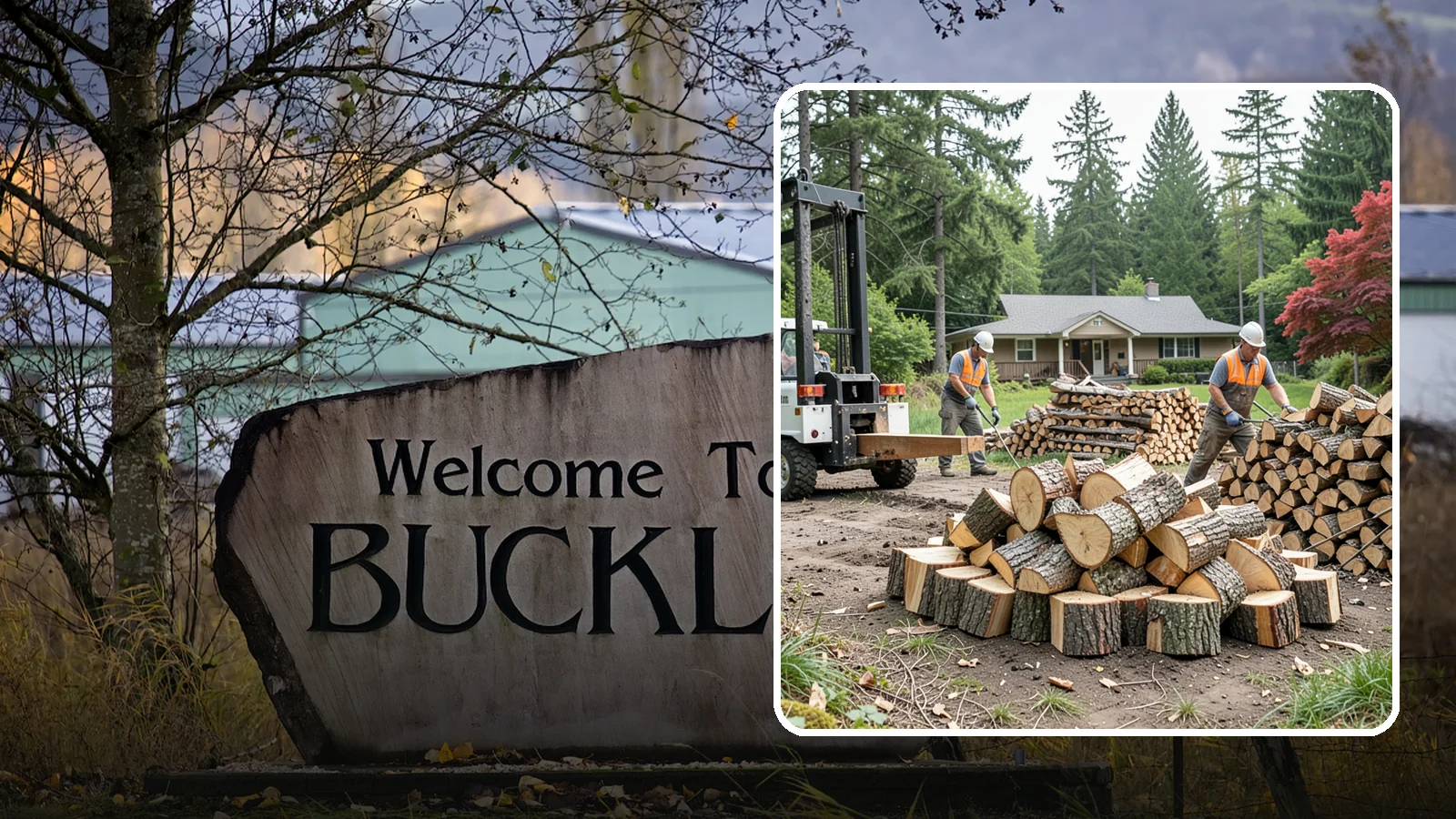 Log Splitting Service in Buckley, Pierce County, WA - We bring the equipment and crew to split your logs into clean, stackable firewood right where they sit.