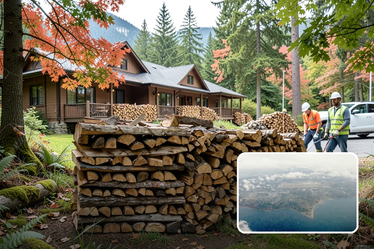 Log Splitting Service in Burien, King County, WA - Turns raw logs into ready-to-stack firewood