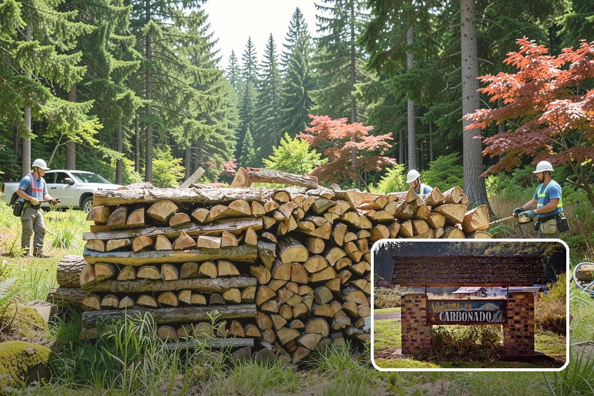 Log Splitting Service in Carbonado, Pierce County, WA - Turns raw logs into ready-to-stack firewood