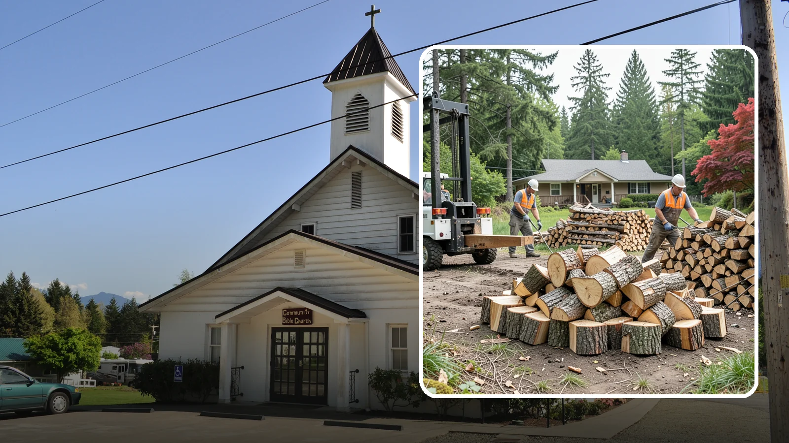 Log Splitting Service in Concrete, Skagit County, WA - We bring the equipment and crew to split your logs into clean, stackable firewood right where they sit.
