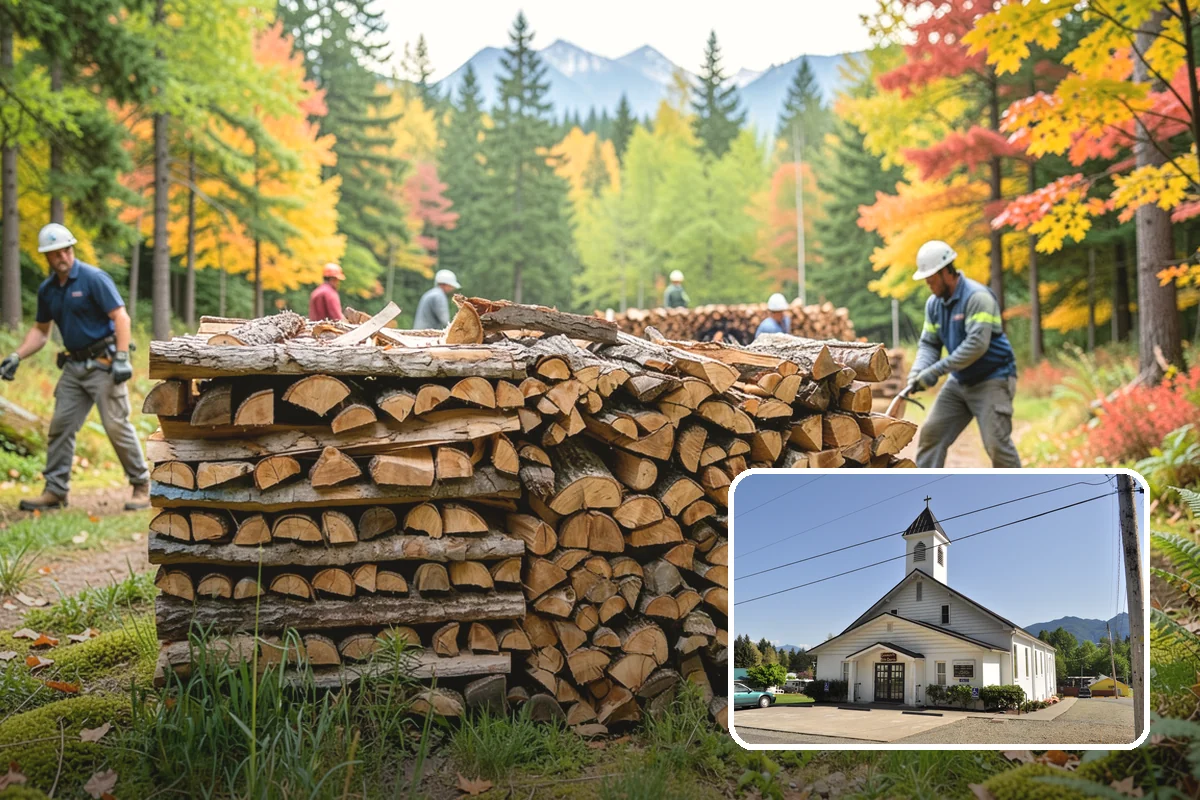 Log Splitting Service in Concrete, Skagit County, WA - Turns raw logs into ready-to-stack firewood