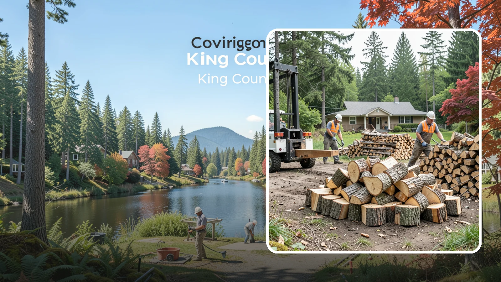Log Splitting Service in Covington, King County, WA - We bring the equipment and crew to split your logs into clean, stackable firewood right where they sit.