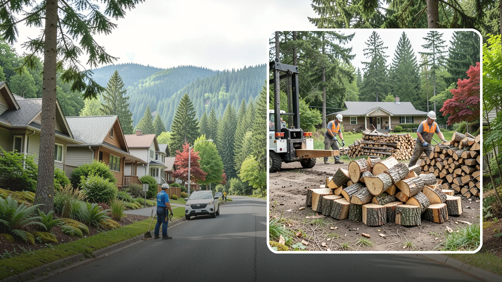 Log Splitting Service in Darrington, Snohomish County, WA - We bring the equipment and crew to split your logs into clean, stackable firewood right where they sit.