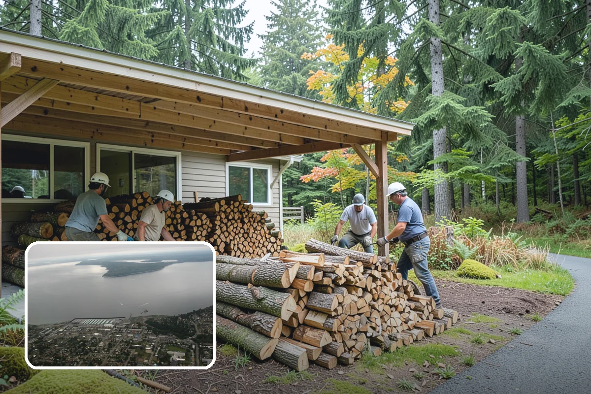 Log Splitting Service in Des Moines, King County, WA - Turns raw logs into ready-to-stack firewood
