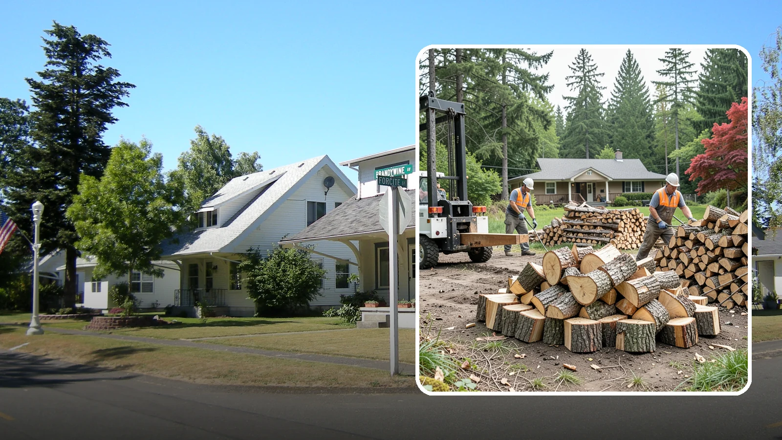 Log Splitting Service in DuPont, Pierce County, WA - We bring the equipment and crew to split your logs into clean, stackable firewood right where they sit.