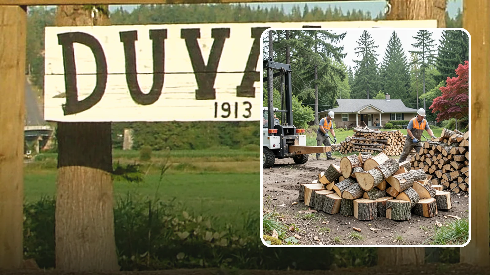 Log Splitting Service in Duvall, King County, WA - We bring the equipment and crew to split your logs into clean, stackable firewood right where they sit.