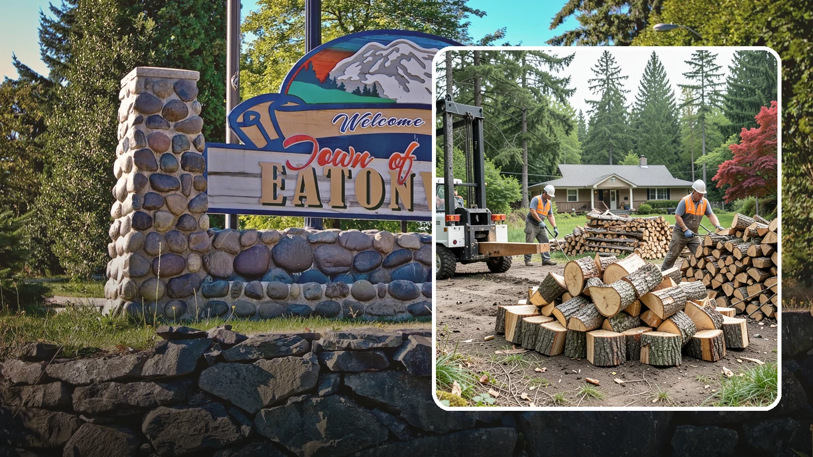 Log Splitting Service in Eatonville, WA - We bring the equipment and crew to split your logs into clean, stackable firewood right where they sit.