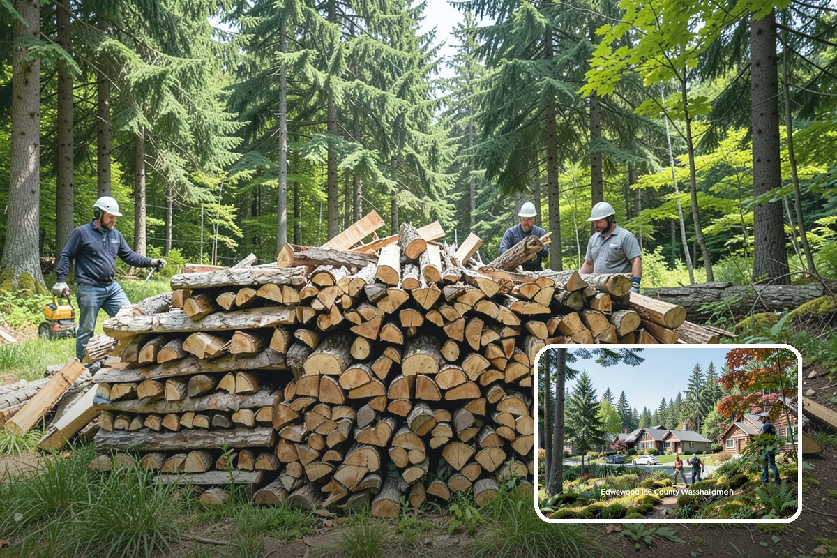 Log Splitting Service in Edgewood, Pierce County, WA - Turns raw logs into ready-to-stack firewood