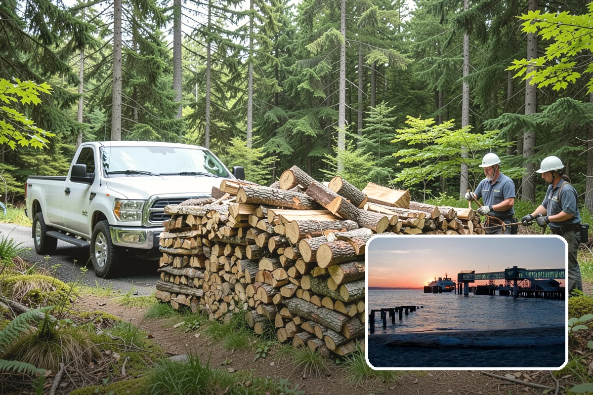 Log Splitting Service in Edmonds, Snohomish County, WA - Turns raw logs into ready-to-stack firewood