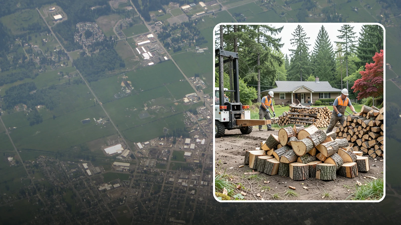 Log Splitting Service in Enumclaw, King County, WA - We bring the equipment and crew to split your logs into clean, stackable firewood right where they sit.