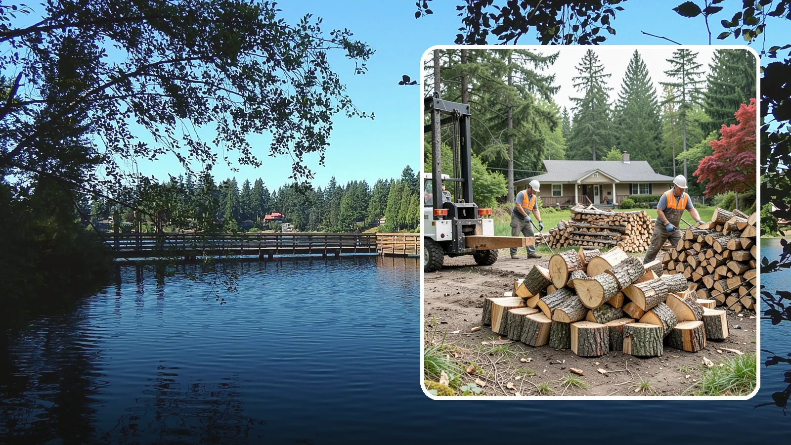 Log Splitting Service in Federal Way, King County, WA - We bring the equipment and crew to split your logs into clean, stackable firewood right where they sit.