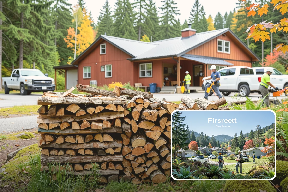 Log Splitting Service in Fircrest, Pierce County, WA - Turns raw logs into ready-to-stack firewood