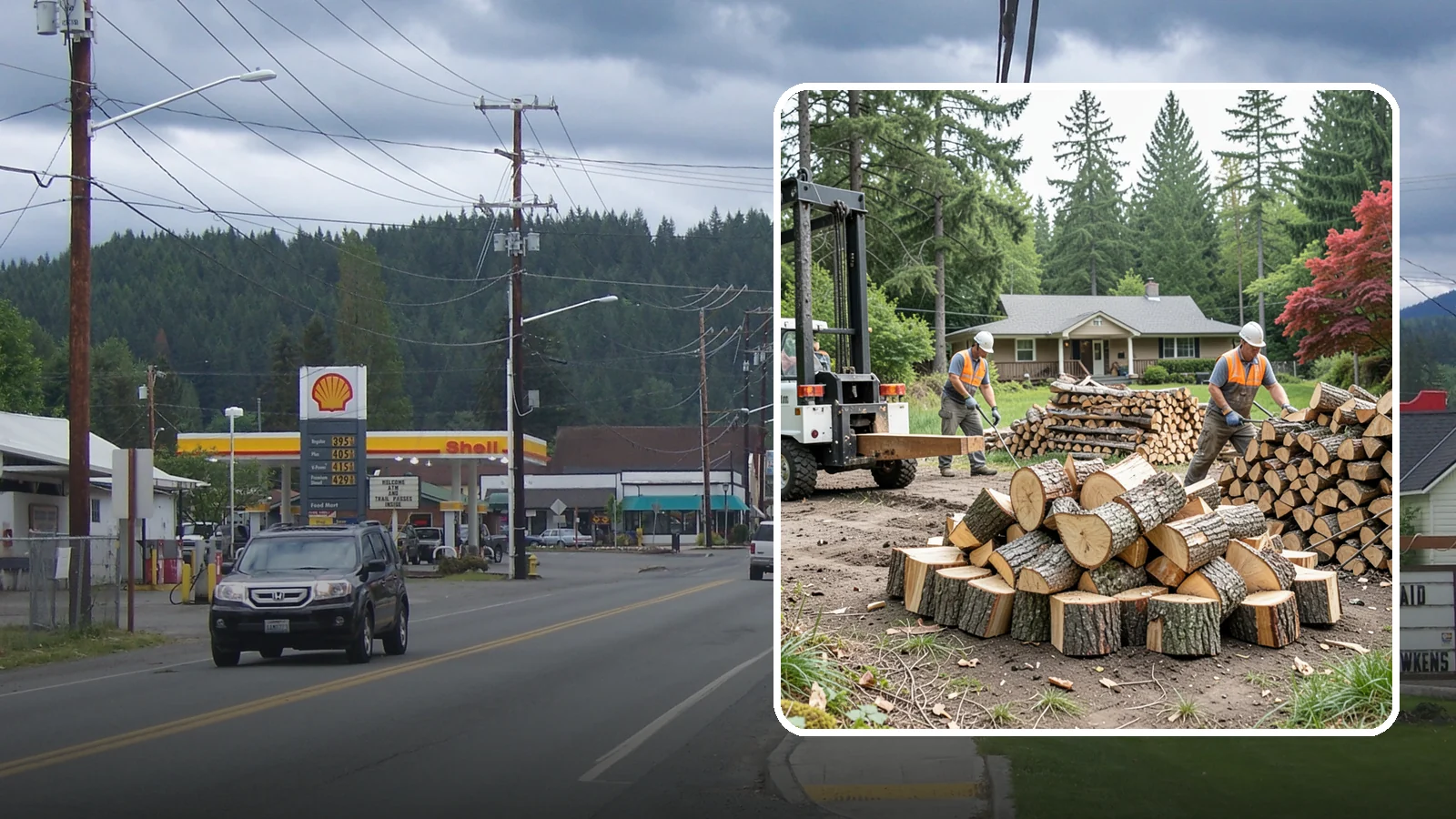 Log Splitting Service in Granite Falls, Snohomish County, WA - We bring the equipment and crew to split your logs into clean, stackable firewood right where they sit.