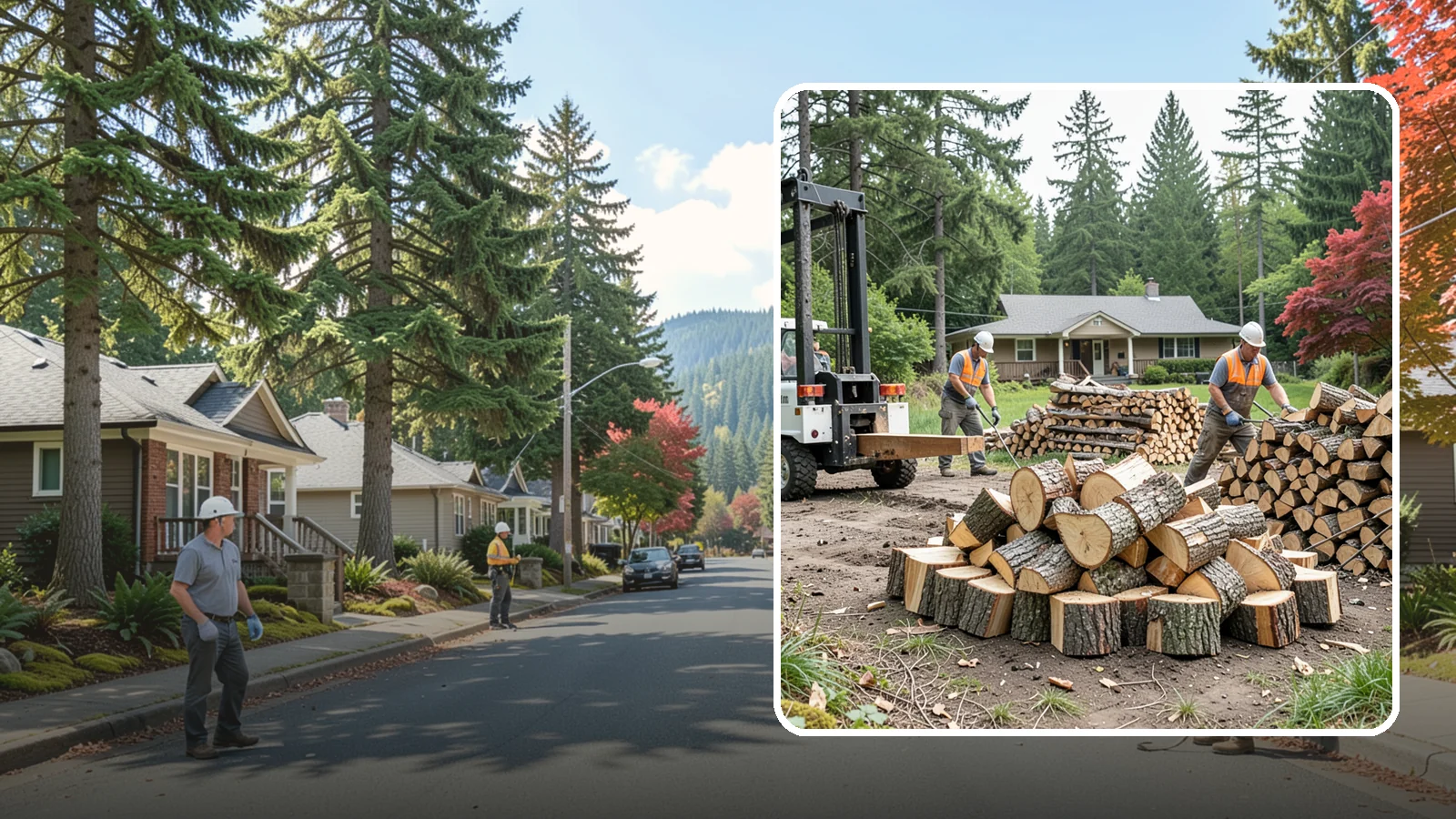 Log Splitting Service in Hunts Point, King County, WA - We bring the equipment and crew to split your logs into clean, stackable firewood right where they sit.