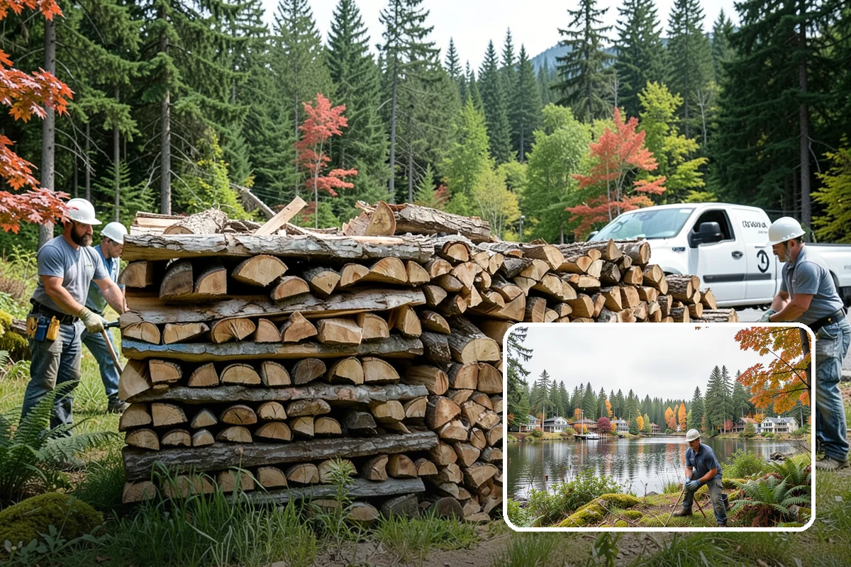 Log Splitting Service in La Conner, Skagit County, WA - Turns raw logs into ready-to-stack firewood
