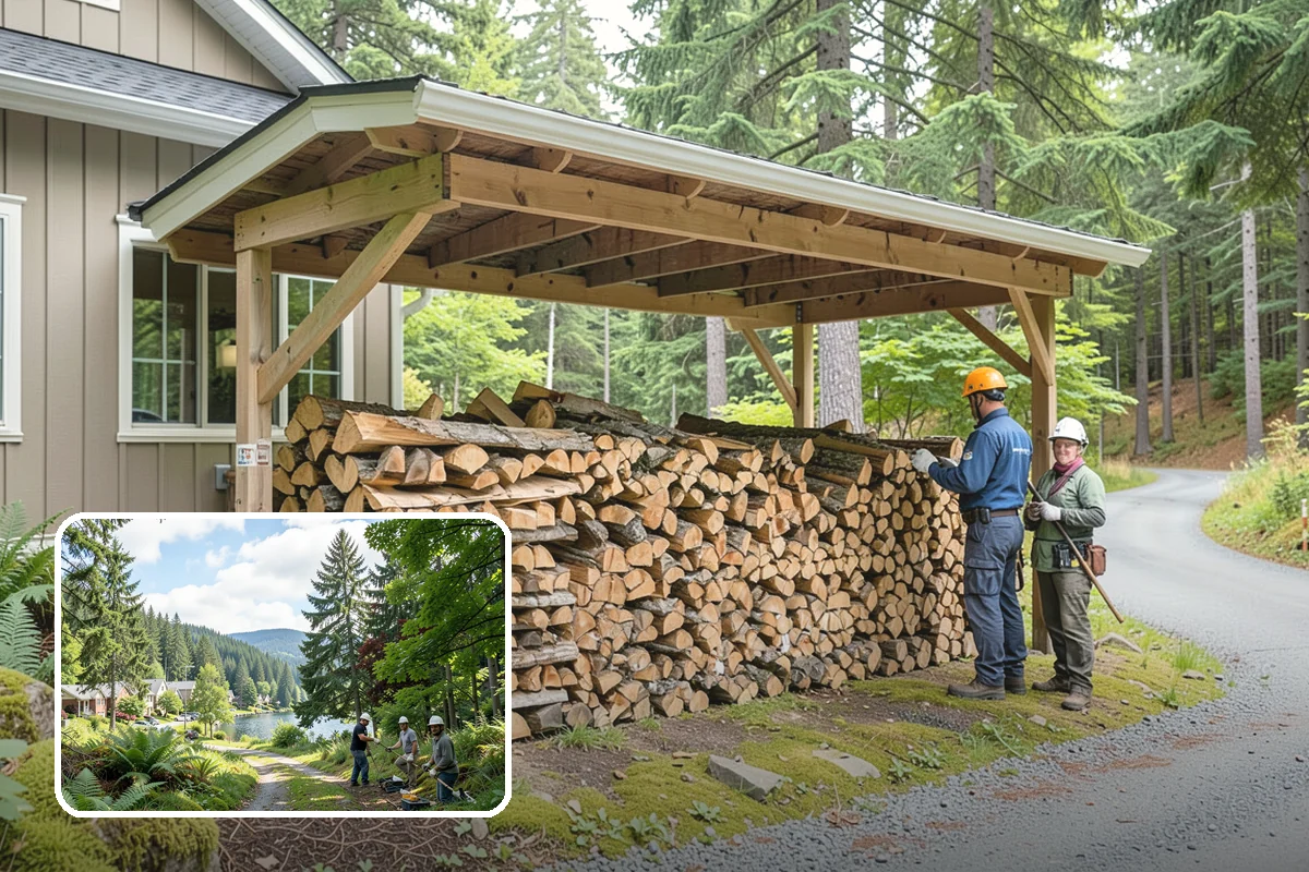 Log Splitting Service in Lake Forest Park, King County, WA - Turns raw logs into ready-to-stack firewood