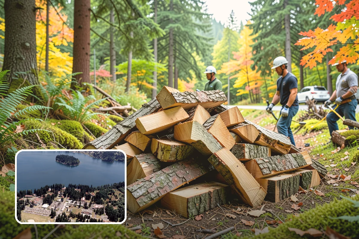 Log Splitting Service in Lakewood, Pierce County, WA - Turns raw logs into ready-to-stack firewood