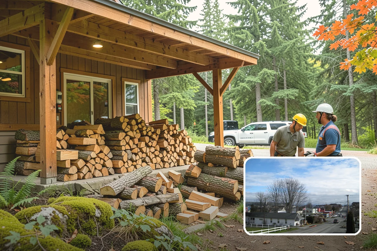 Log Splitting Service in Langley, Island County, WA - Turns raw logs into ready-to-stack firewood