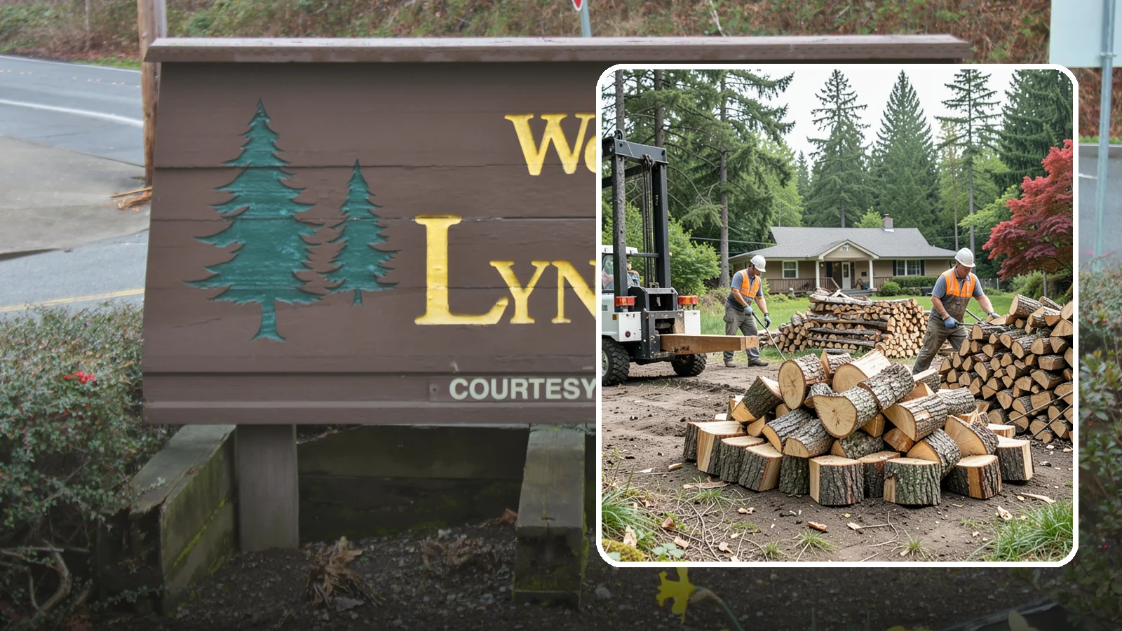 Log Splitting Service in Lynnwood, Snohomish County, WA - We bring the equipment and crew to split your logs into clean, stackable firewood right where they sit.