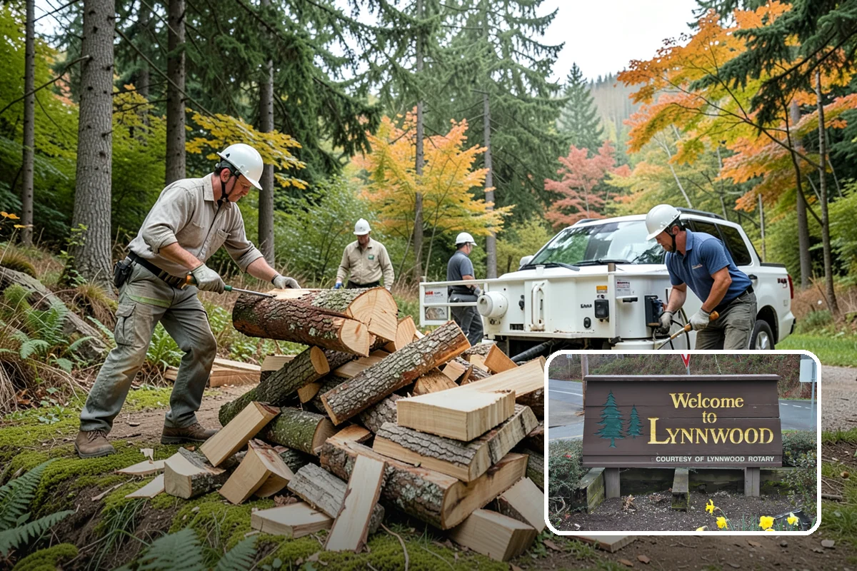 Log Splitting Service in Lynnwood, Snohomish County, WA - Turns raw logs into ready-to-stack firewood