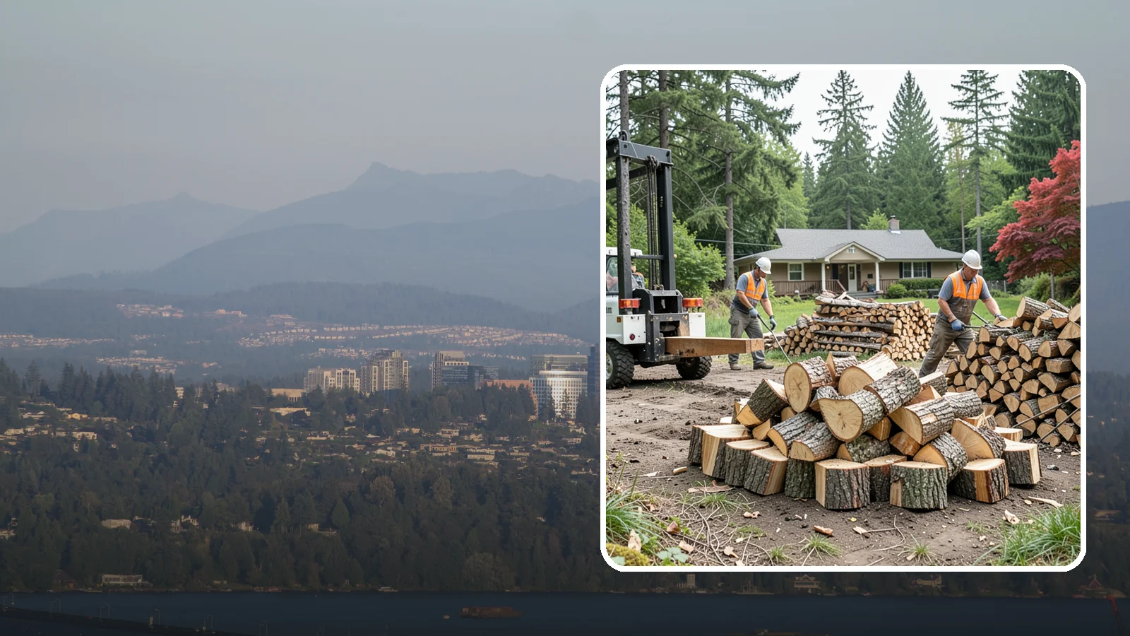 Log Splitting Service in Medina, King County, WA - We bring the equipment and crew to split your logs into clean, stackable firewood right where they sit.