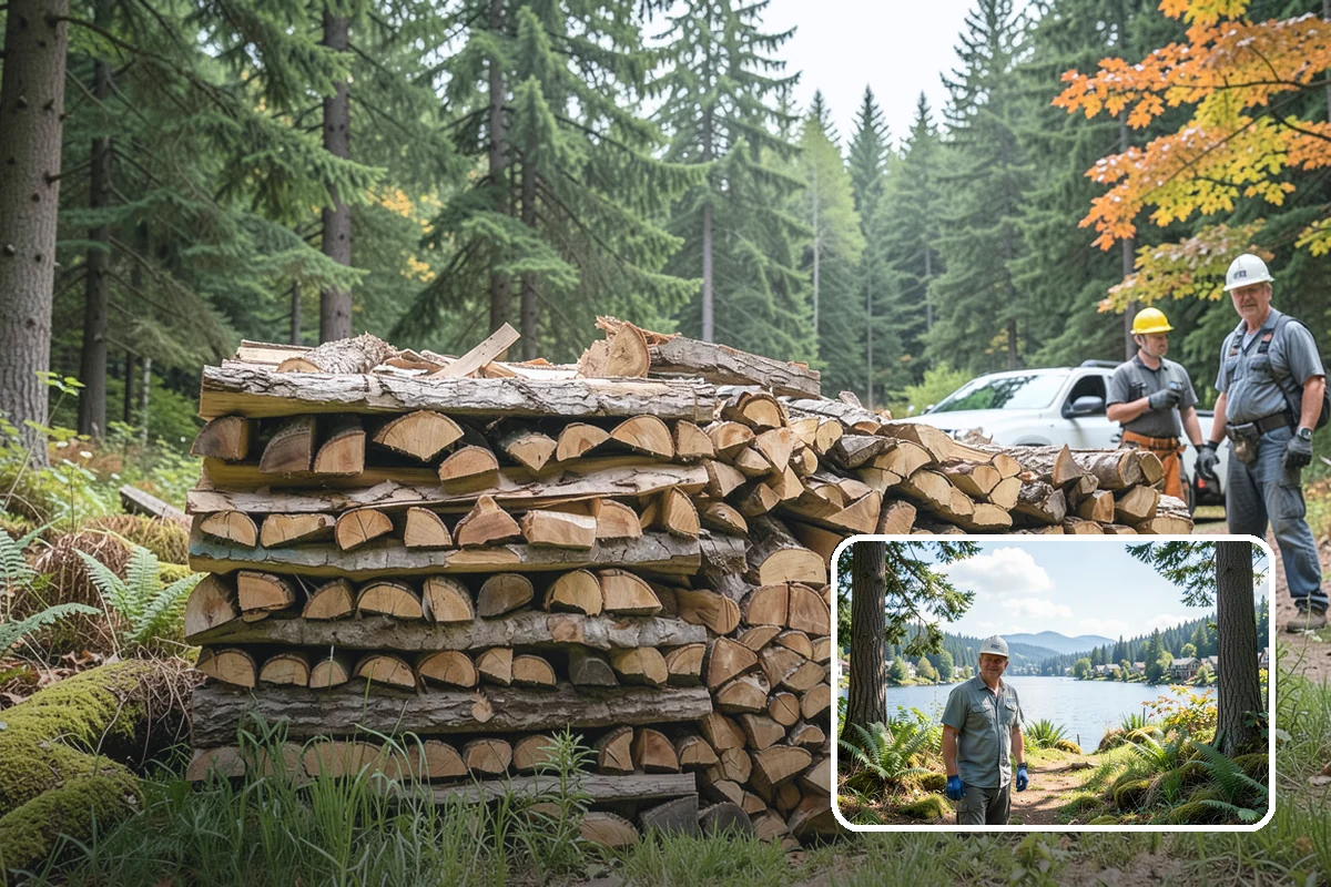 Log Splitting Service in Milton, King County, WA - Turns raw logs into ready-to-stack firewood
