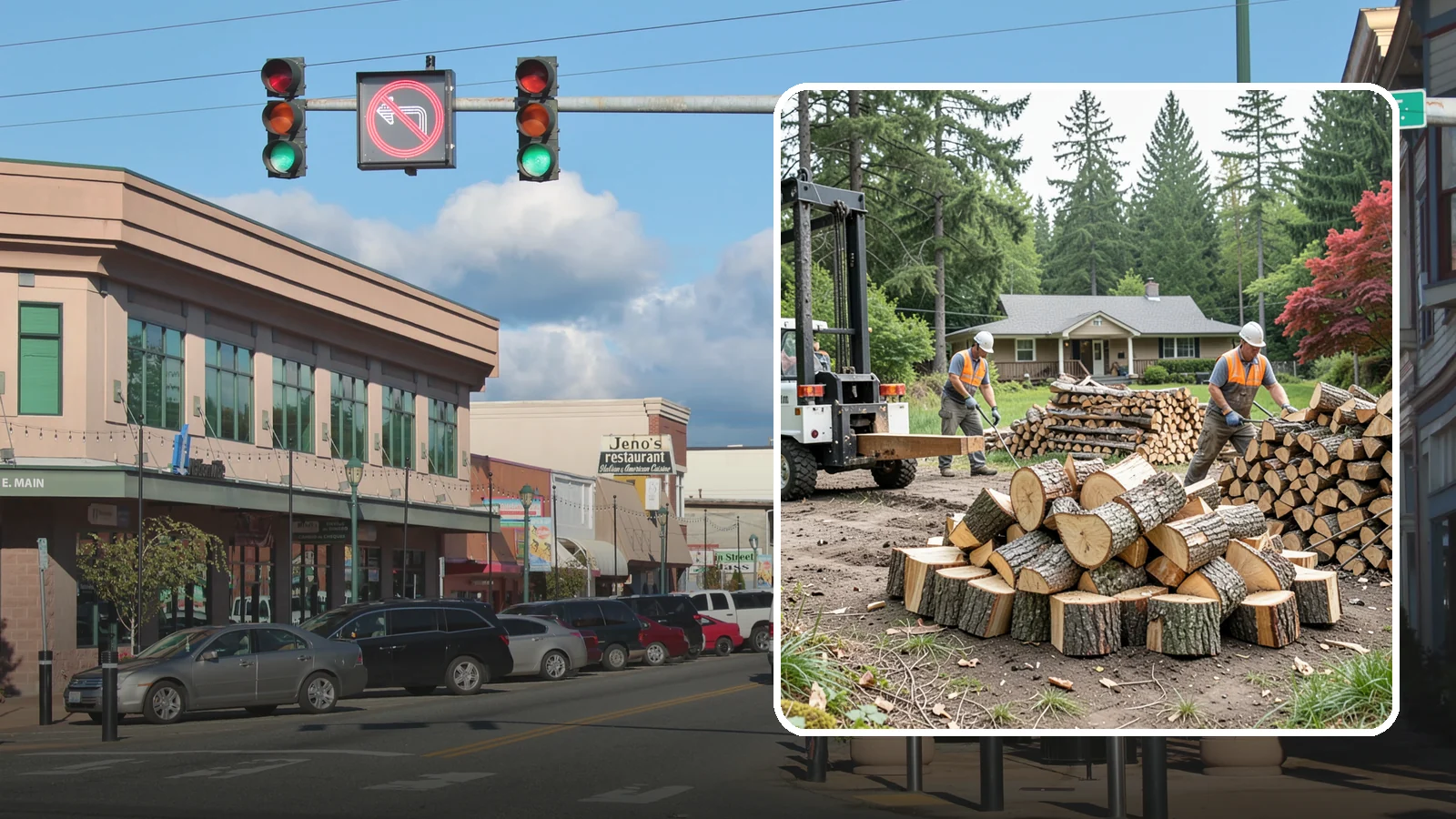 Log Splitting Service in Monroe, Snohomish County, WA - We bring the equipment and crew to split your logs into clean, stackable firewood right where they sit.