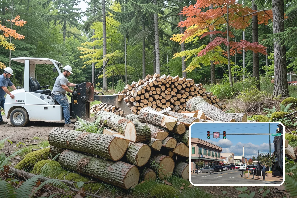 Log Splitting Service in Monroe, Snohomish County, WA - Turns raw logs into ready-to-stack firewood