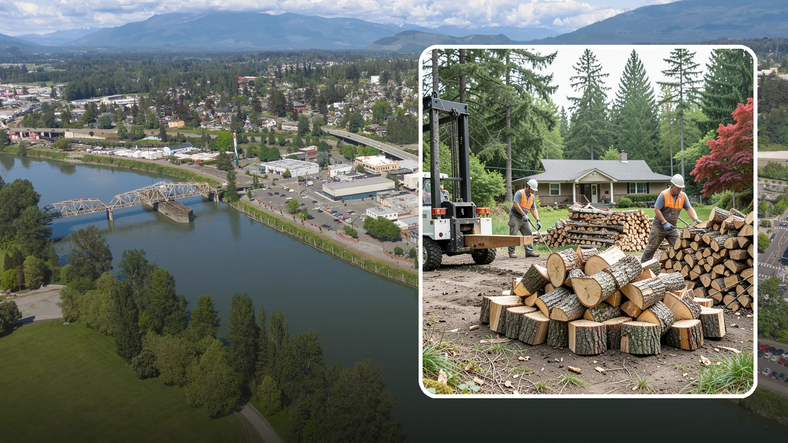 Log Splitting Service in Mount Vernon, WA - We bring the equipment and crew to split your logs into clean, stackable firewood right where they sit.