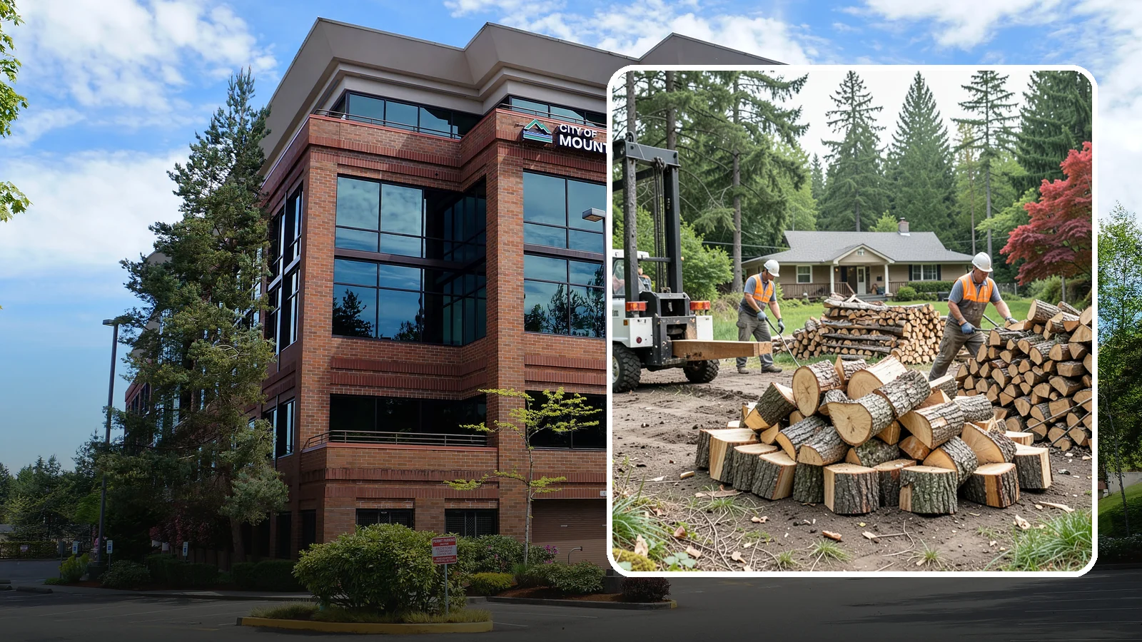 Log Splitting Service in Mountlake Terrace, Snohomish County, WA - We bring the equipment and crew to split your logs into clean, stackable firewood right where they sit.