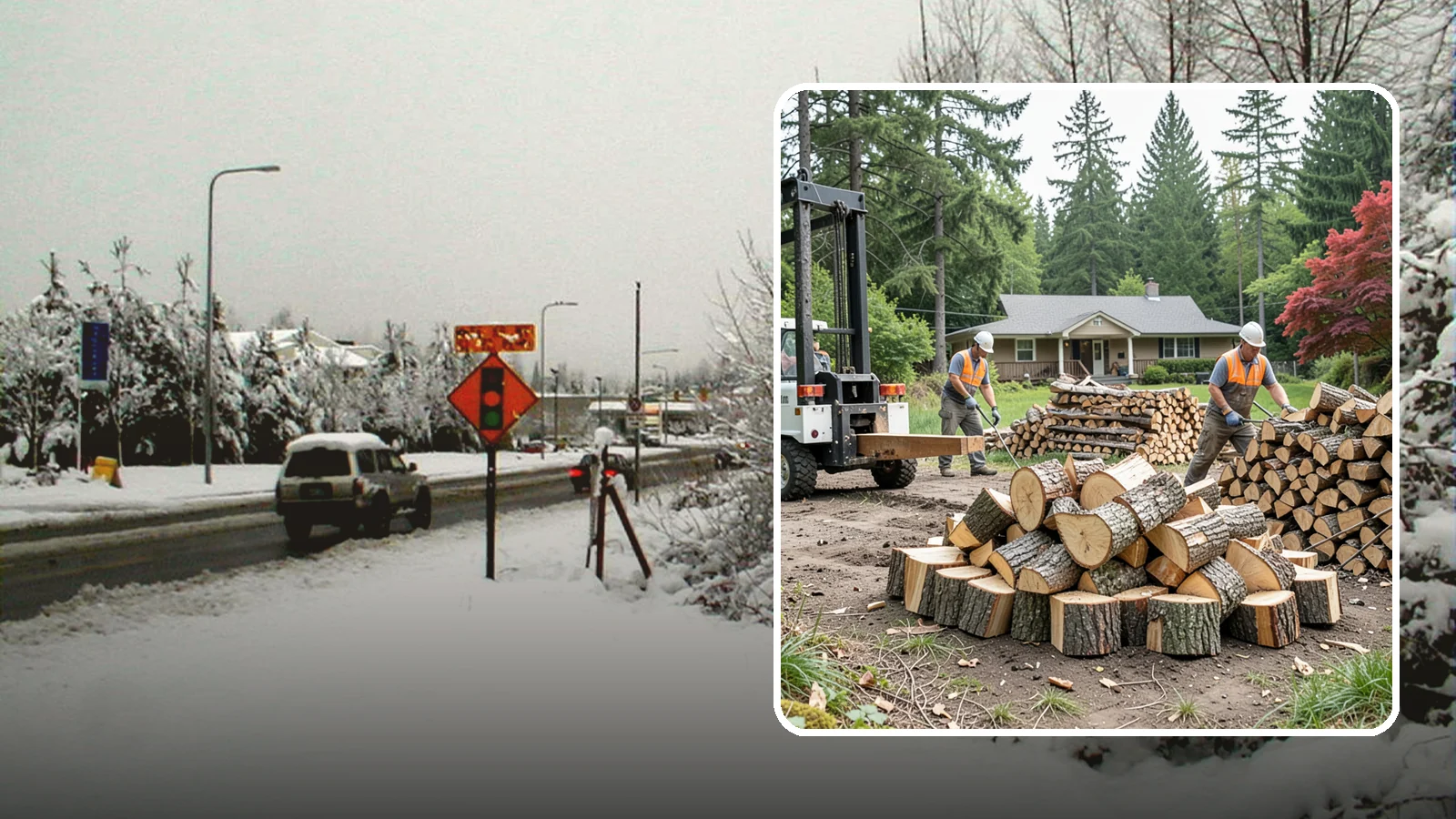 Log Splitting Service in Newcastle, King County, WA - We bring the equipment and crew to split your logs into clean, stackable firewood right where they sit.