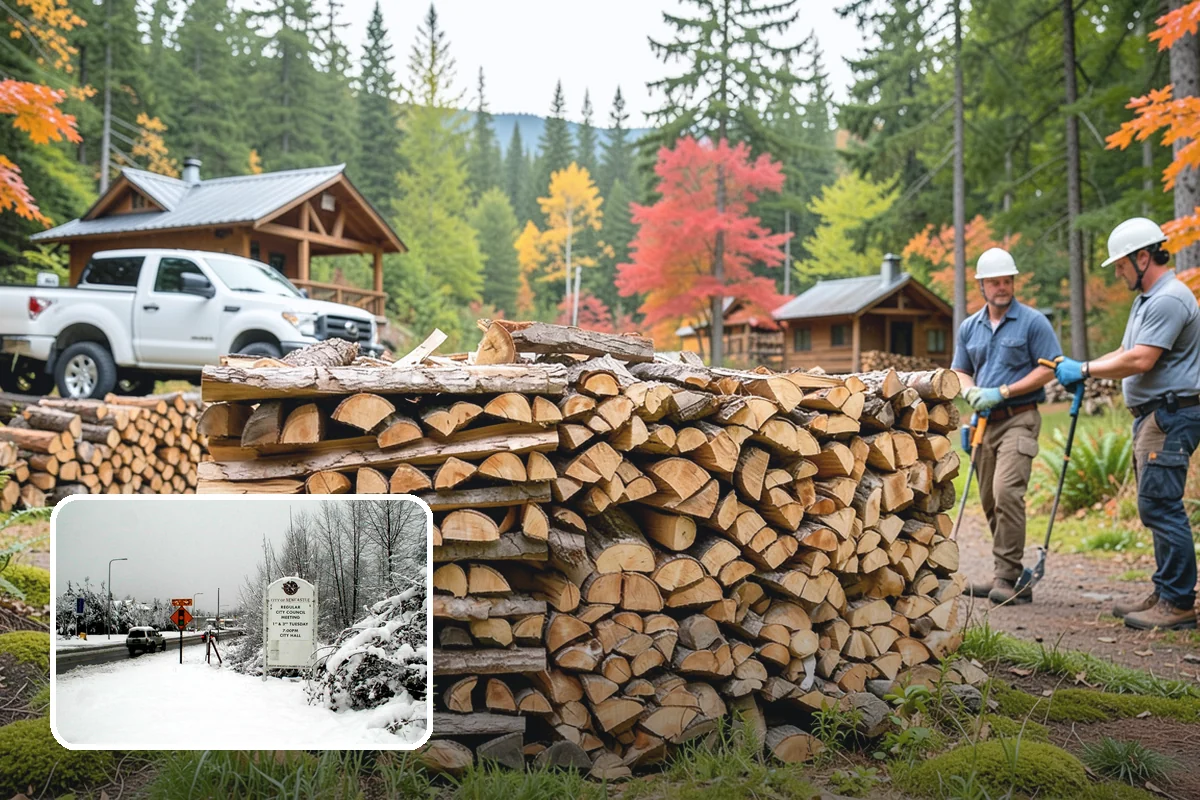Log Splitting Service in Newcastle, King County, WA - Turns raw logs into ready-to-stack firewood